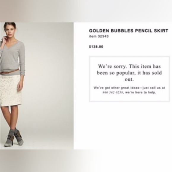 NWOT J.CREW Golden Bubbles Pencil Skirt Sz 0 - Picture 2 of 6